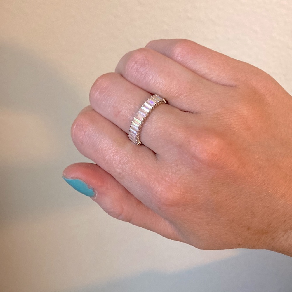 Jackpot sparkly clear crystal ring. 925 sterling silver stamped.